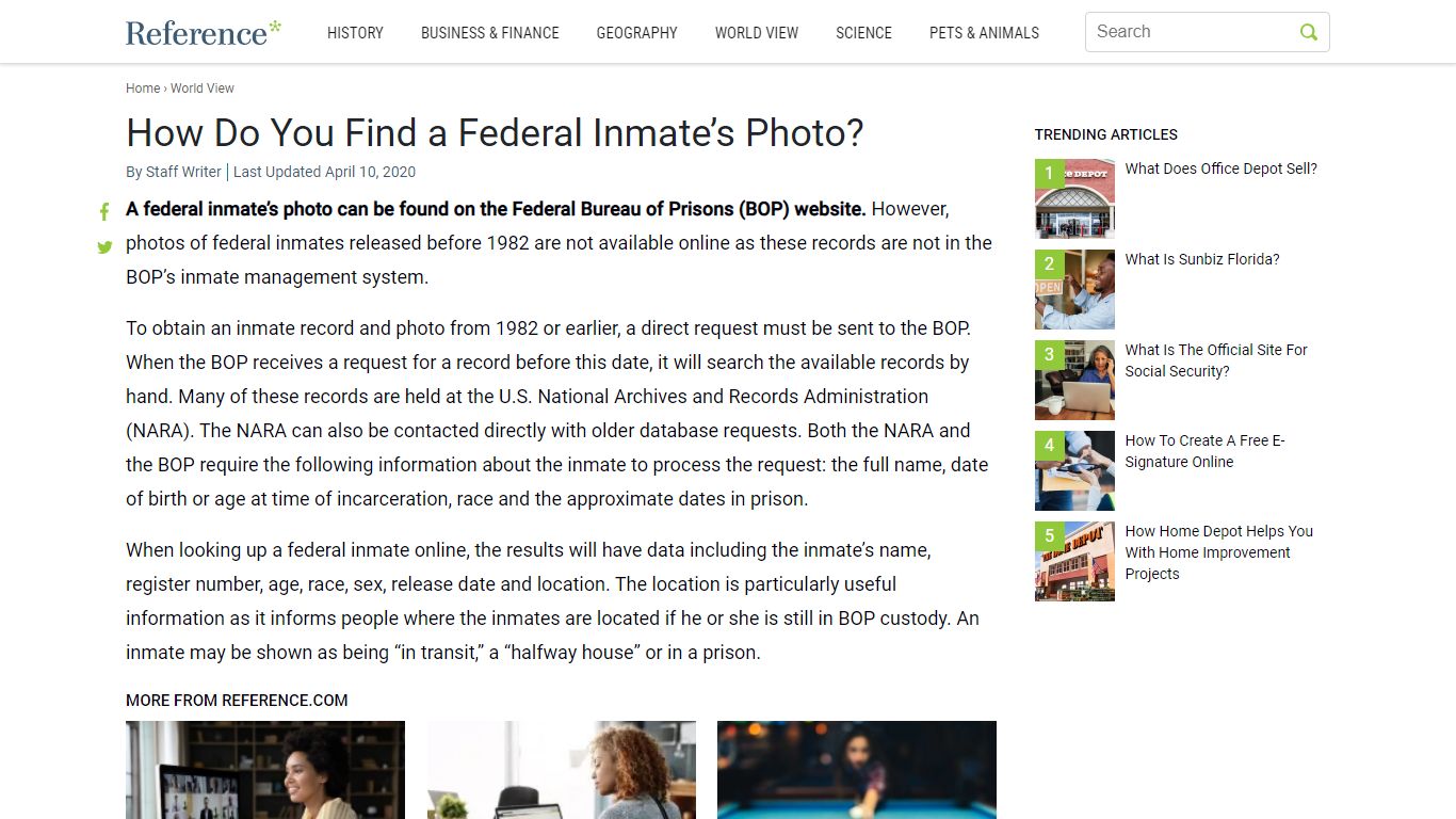 How Do You Find a Federal Inmate's Photo? - Reference.com